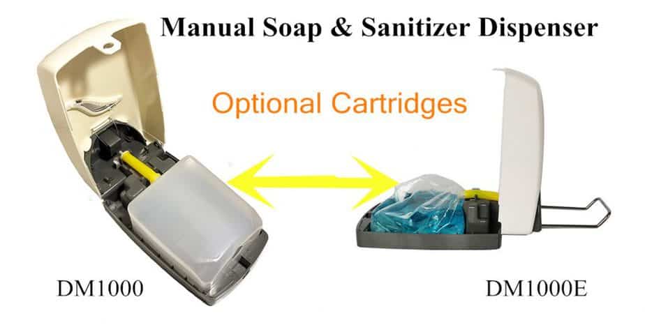 wall mounted soap & sanitizer dispenser